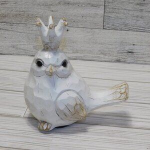 Royal Bird White With Crown on Head Home Decor  Farmhouse Decor